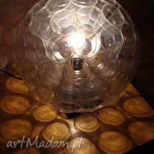 lampa z małych kubków pet design, prezent, loft, transparent