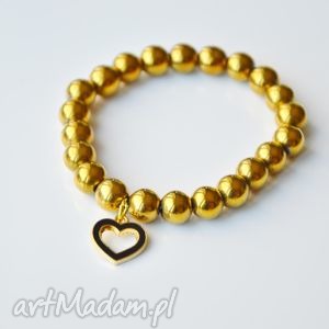 handmade bracelet by sis: serce w złotych kamieniach