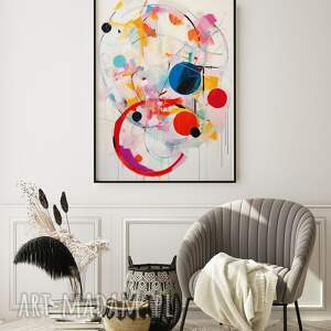 plakat abstrakcja kosmicznie kolorowa - 40x50 cm sypialni