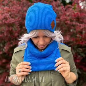 Bawełniany komin zimowy „Niebieski Kobalt”