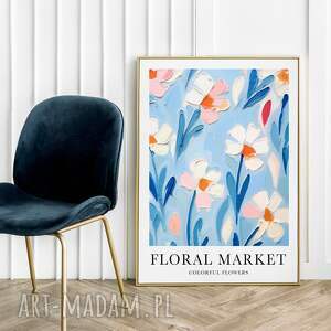 kolorowy plakat kwiaty - format 50x70 cm prezent dla kobiety