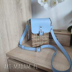 torebka z wikliny papierowej ayacase, wiklina i skóra, skóra naturalna