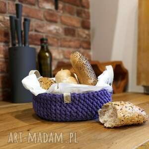 koszyk na pieczywo 21x6cm - fioletowy pastel kosz chleb, stół