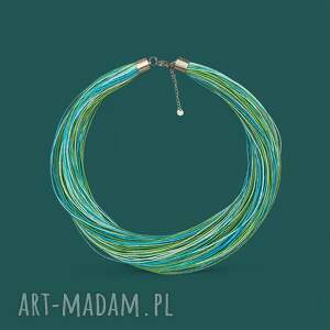 naszyjnik z lnu mix 2, lniany naszyjinik, len, naszyjnik wielorzędowy, letni