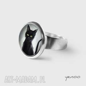 pierścionek - czarny kot