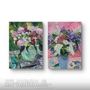 kompozycja kwiatow, obraz krajobraz las, natura kwiaty obraz