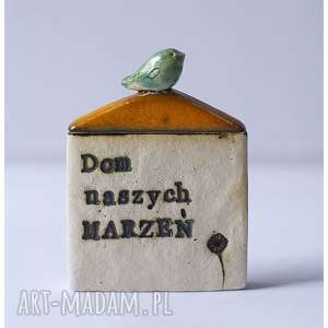 handmade ceramika domek z sentencją 1