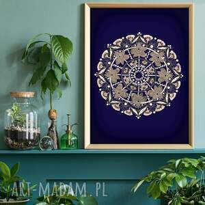 mandala 50x70cm, kwiaty ilustracja, mozaika, dom, sztuka