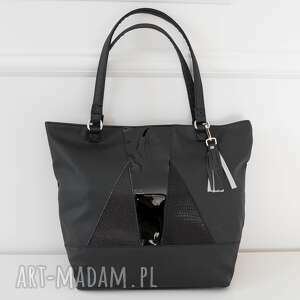 ręczne wykonanie torebki laura tote bag (black&black)