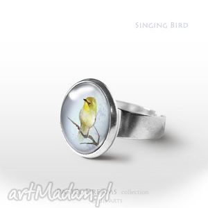 pierścionek - śpiewający ptaszek, pierścionek, ptaszkiem, ptak