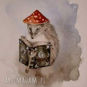 Jeżyk. Akwarela, jeż, bajkowa ilustracja