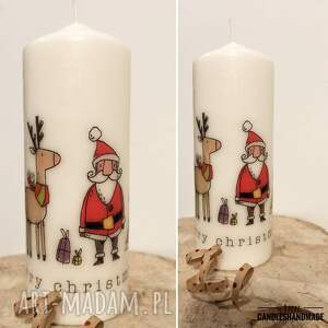 pomysły na święta prezenty Świeca dekoracyjna 18 cm, mikołaj, jeleń