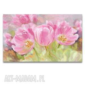 tulipany, obraz na płótnie, 100x60, namalowany ręcznie w technice digital painting