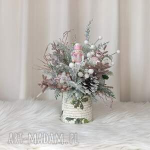 stroik świąteczny z dziadkiem do orzechów flowerbox na boże narodzenie