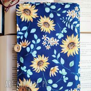 Etui na książkę w słoneczniki - wodoodporne handmade