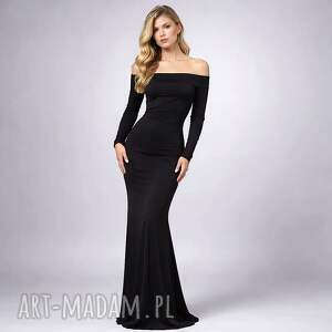 czarna suknia maxi, efektowna długa, elegancka, wygodna sukienki