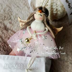 dekoracje świąteczne aniołek z dzwoneczkiem, aniołek, anioł, zawieszka