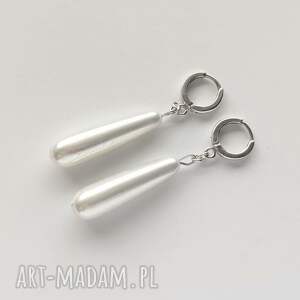 OKRĄG kolczyki, srebro, perła, oryginalne