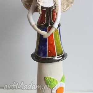 handmade ceramika anioł ludowy 3