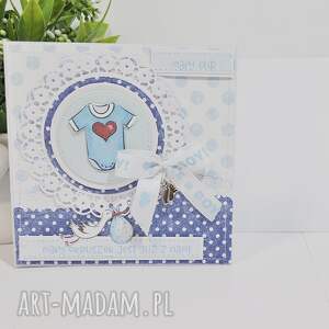kartka gratulacyjna z okazji narodzin chłopca - mały okruszek scrapbooking