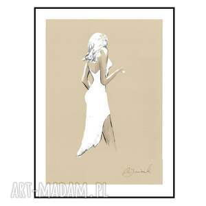 Prezent Jestem praca ręcznie malowana 21cm x 30cm, ona, kobieta, a4