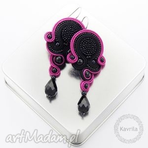 kolczyki soutache passion pink - Kavrila