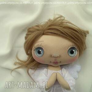 handmade pokoik dziecka aniołek lalka - dekoracja tekstylna, ooak