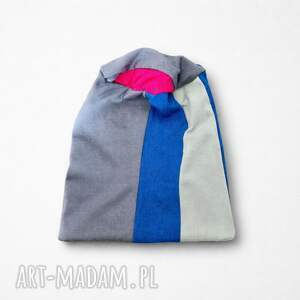 czapka wiosenna patchworkowa rozmiar uniwersalny na podszewce box e1