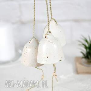 handmade na święta prezent 3 ceramiczne dzwonki - zima