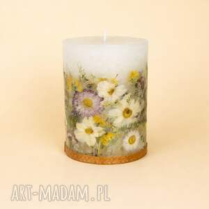 bezzapachowa świeca botaniczna z kwiatami mojego ogrodu prezent na ślub
