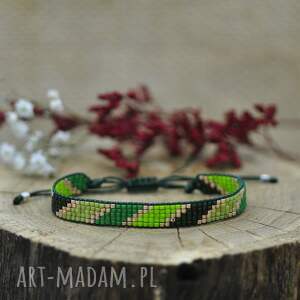bransoletka z koralików, miyuki, szkalane koraliki sznureczku