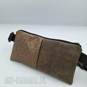 saszetka brązowa, nerka, minitorebka