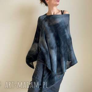 Prezent Narzutka bawełniana szary, unikat, dla niej