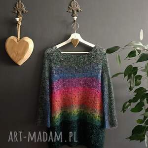 ręcznie wykonane swetry multikolorowy sweter anguria