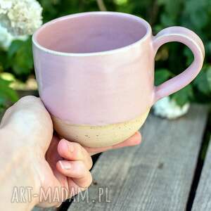 handmade kubek ceramiczny różowe wiaderko duży ok 520 ml ceramika