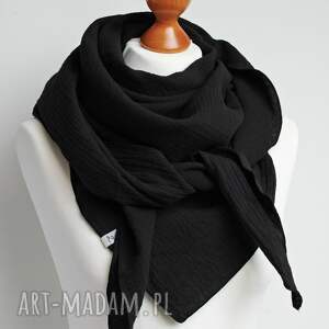 Modna damska bawełniana w CZARNYM kolorze, szal chusta