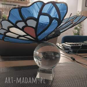 dekoracja, pomnik grób, witraz, motyl, met tiffany