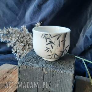 porcelanowa czarka - bambusy 100 ml, prezent, ręcznie malowana herbata, styl