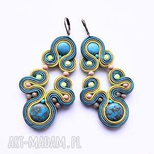 kolczyki sutaszowe ręcznie haftowane lake tahoe