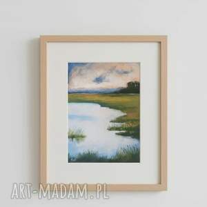 pejzaż - praca formatu 24/18 cm, pastele suche