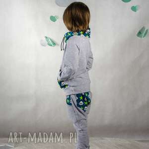 handmade spodnie dresowe szare - panda - rozmiar kids