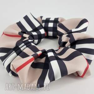 ręcznie wykonane ozdoby do włosów scrunchie krata burberry