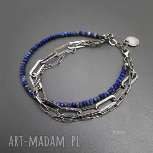 handmade lapis lazuli z masywnym łańcuszkiem