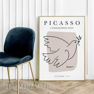 plakaty picasso gołębica szkic - plakat format 50x70 cm