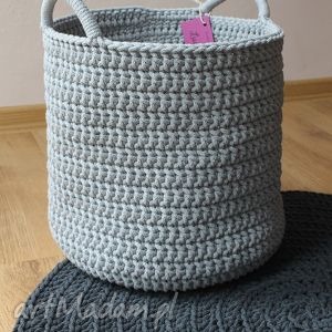 handmade pudełka kosz big light grey