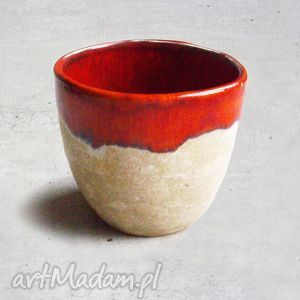 ręcznie robione ceramika czarka czerwona