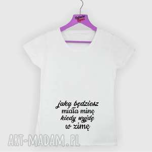 hand-made koszulki koszulka z nadrukiem ciążowym, dla kobiety w ciąży