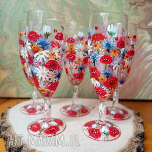 szkło unikalny kieliszek do szampana i soku 170 ml kwiaty łąkowe, prezent
