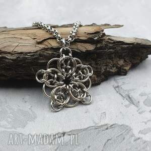 handmade wisiorki medalion chainmaille - stal szlachetna