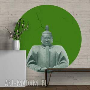 Mural dots kusonoki zielony - okrągła dekoracja ścienna, wallstick, grafika naklejka